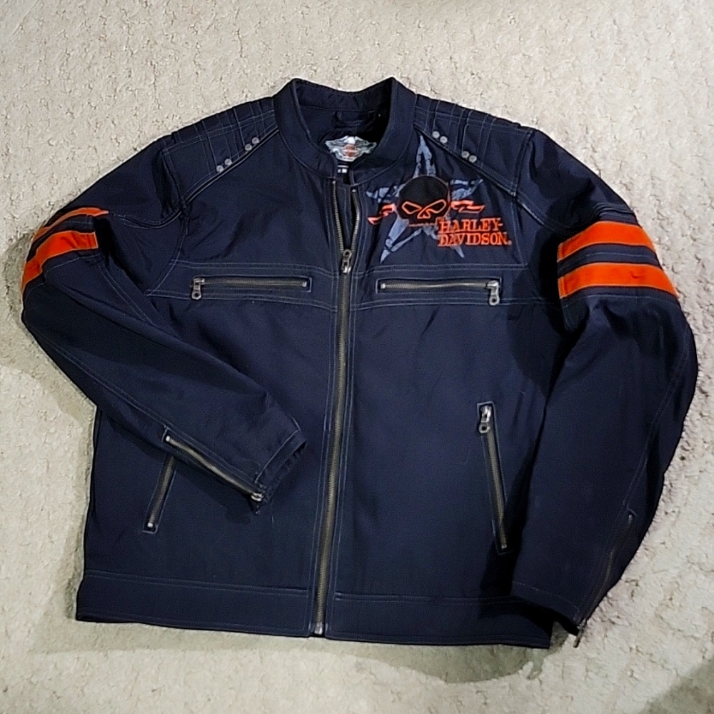 Harley Davidson classic style, nylon with mesh lining jacket. Men's Size L